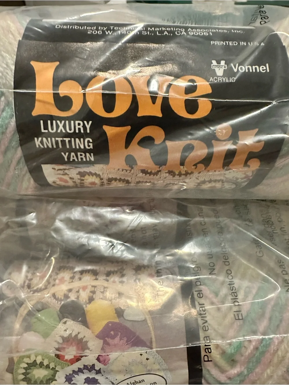 Lot of 7 Vintage Vonnel Love Knit Luxury Yarn Baby Ombre 4612 Same Dye Lot 9211